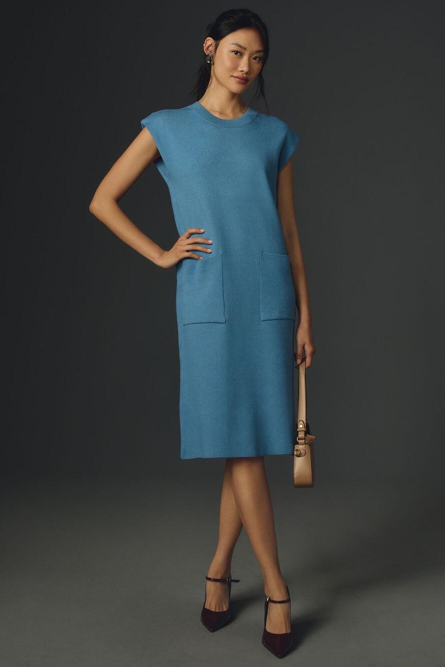 New Anthropologie Maeve Blue Midi Dress - Size XS